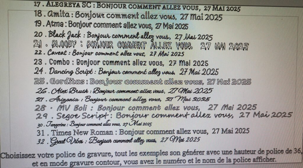 choisissez votre police